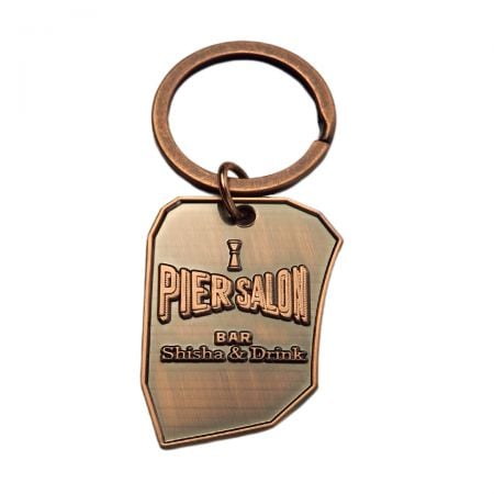 No Color Filled Metal Stamped Keychain